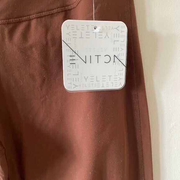 Yelete Active Brown Flared Leggings Size L NWT - Picture 5 of 10
